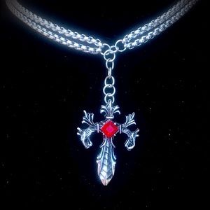 Double Dragon Gothic Cross stranded Venetian Chain